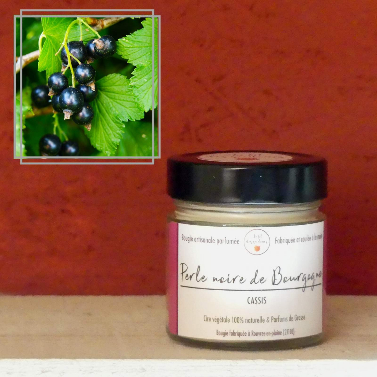 Bougie végétale parfumée Cassis (Perle noire de Bourgogne) - La Belle de  Bourgogne
