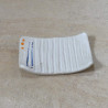 Porte-savon rectangulaire artisanal en grès – émail blanc décor bleu orange