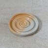 Porte-savon rond artisanal en grès tourné – émail orange